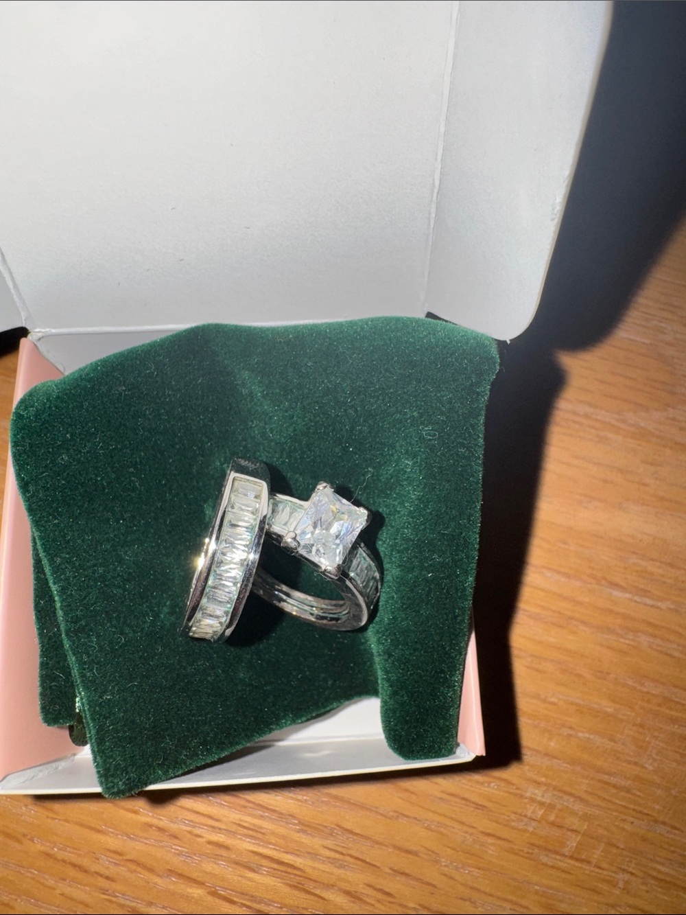 T.J.Maxx Silver-Tone Clear CZ Bridal Ring Set